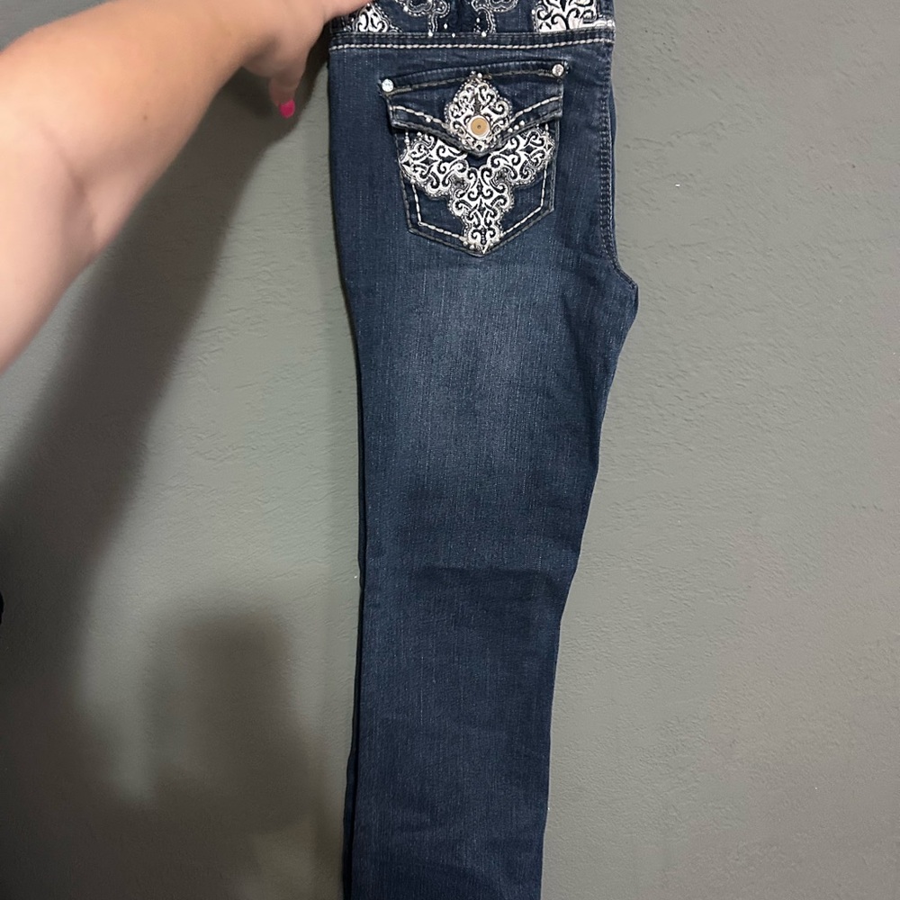 Rue21 Blue Skinny Jeans with Embellished Design